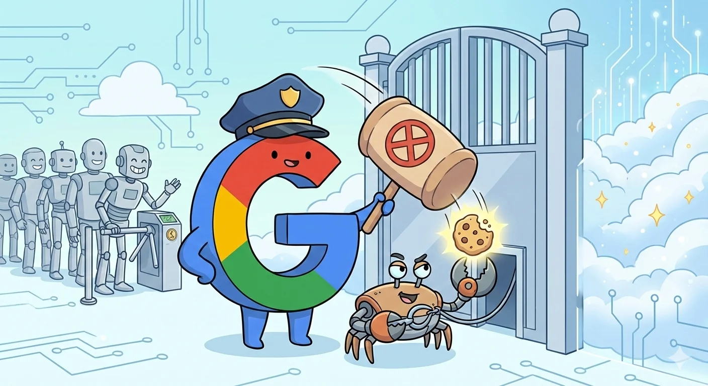 Google neutralise OpenClaw : Blocage technique des accès automatisés via cookies Gemini Advanced